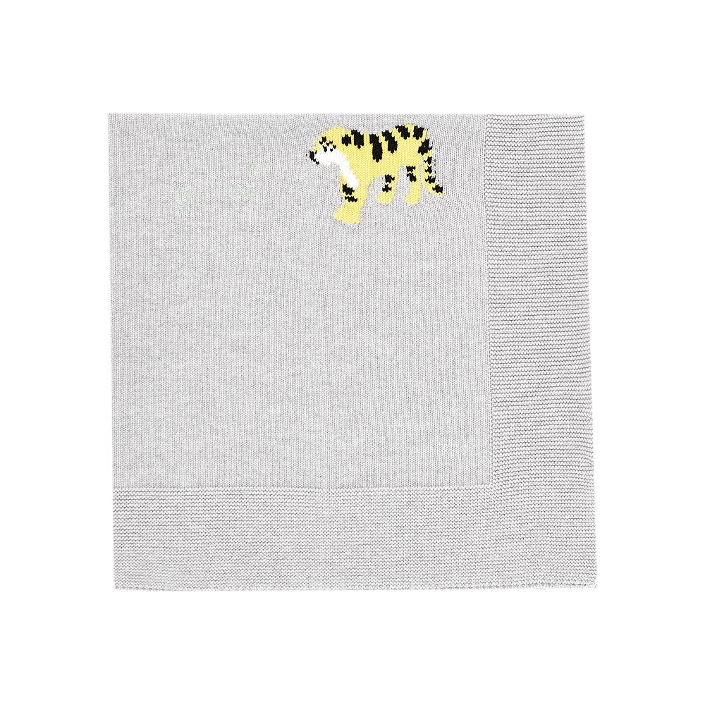 STELLA MCCARTNEY Tigers intarsia cotton blanket