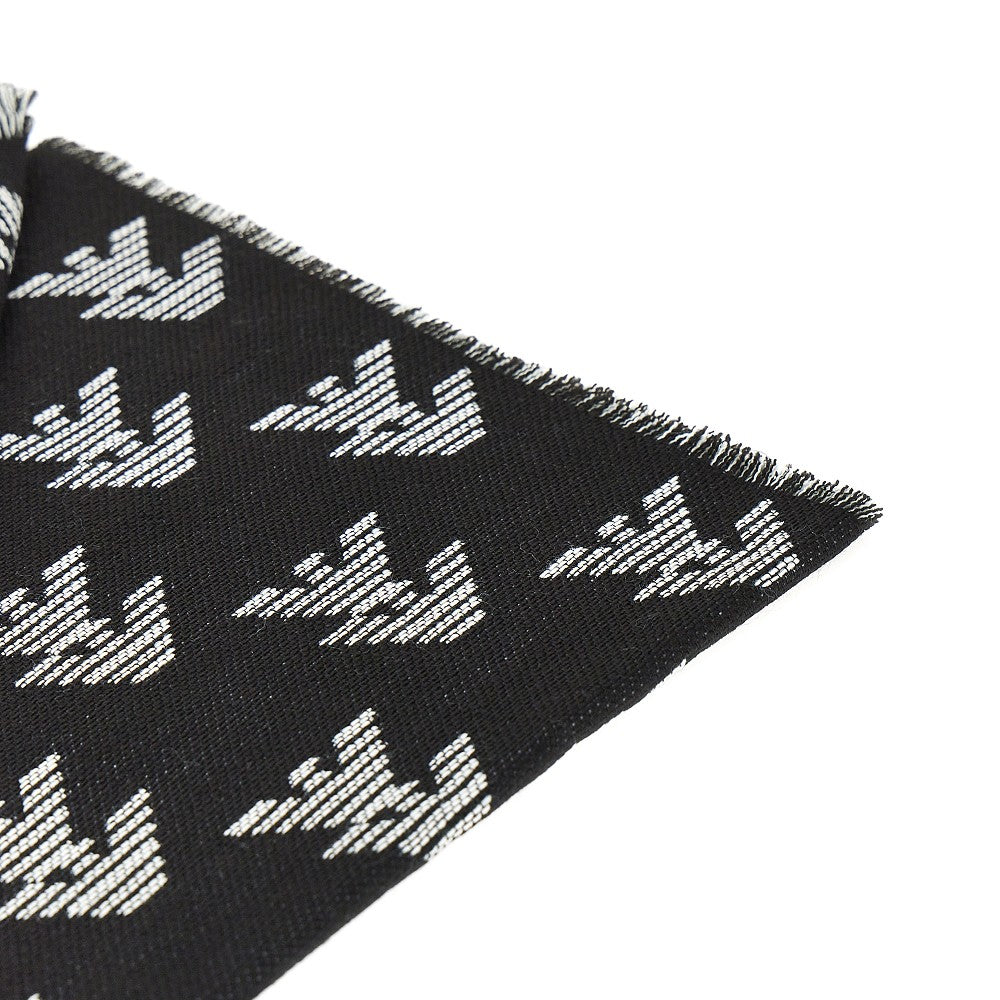 EMPORIO ARMANI Knitted scarf with Eagle motif