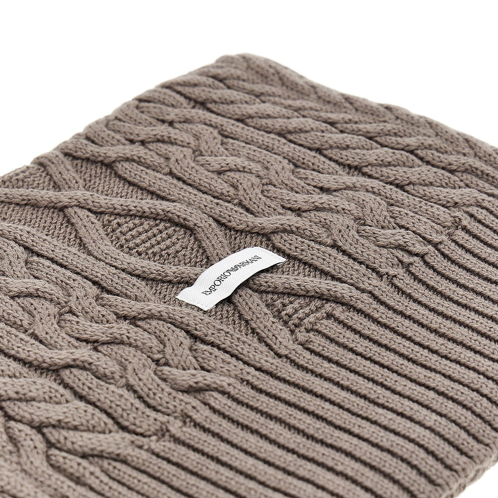 EMPORIO ARMANI Wool-blend scarf with logo label