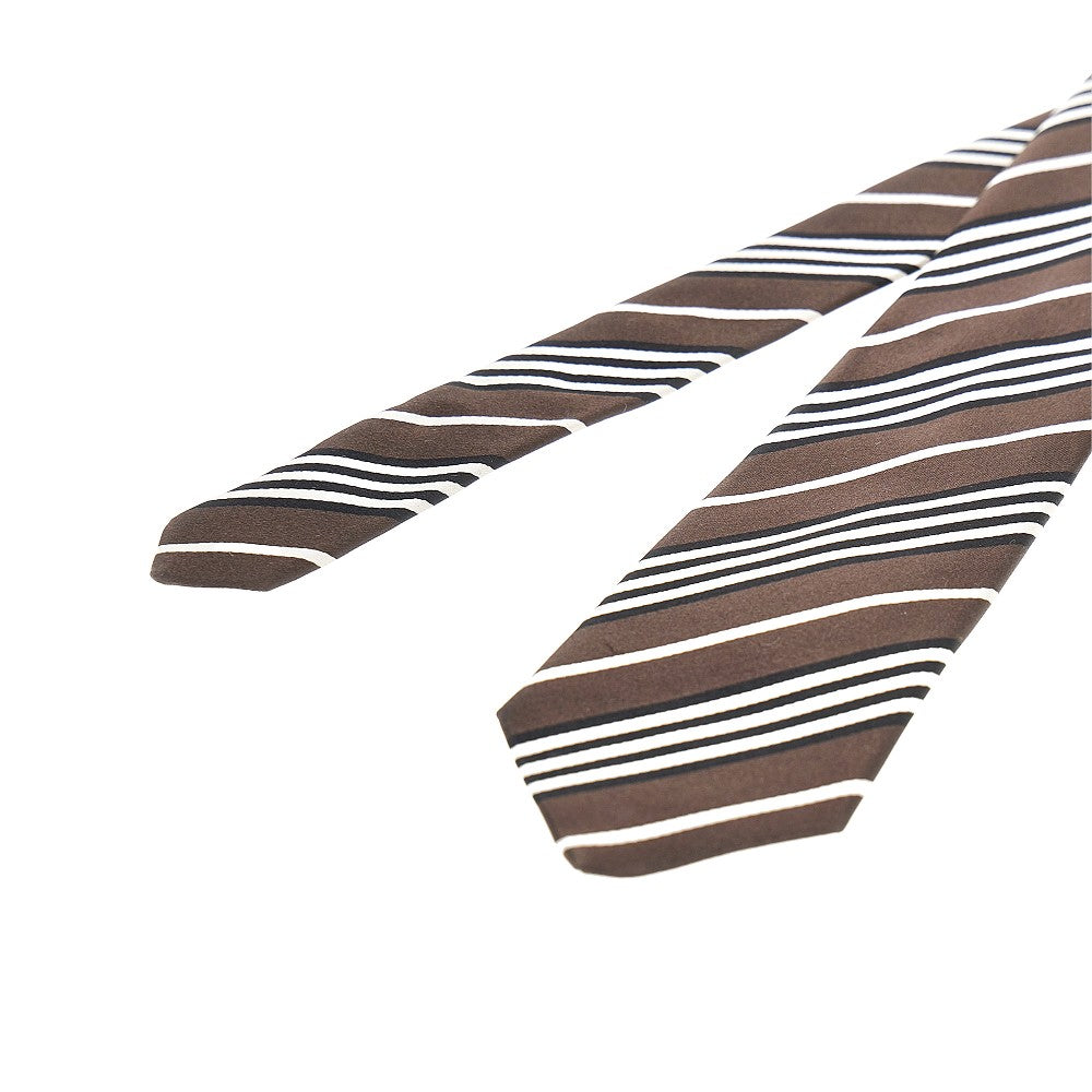 SAINT LAURENT Striped silk necktie