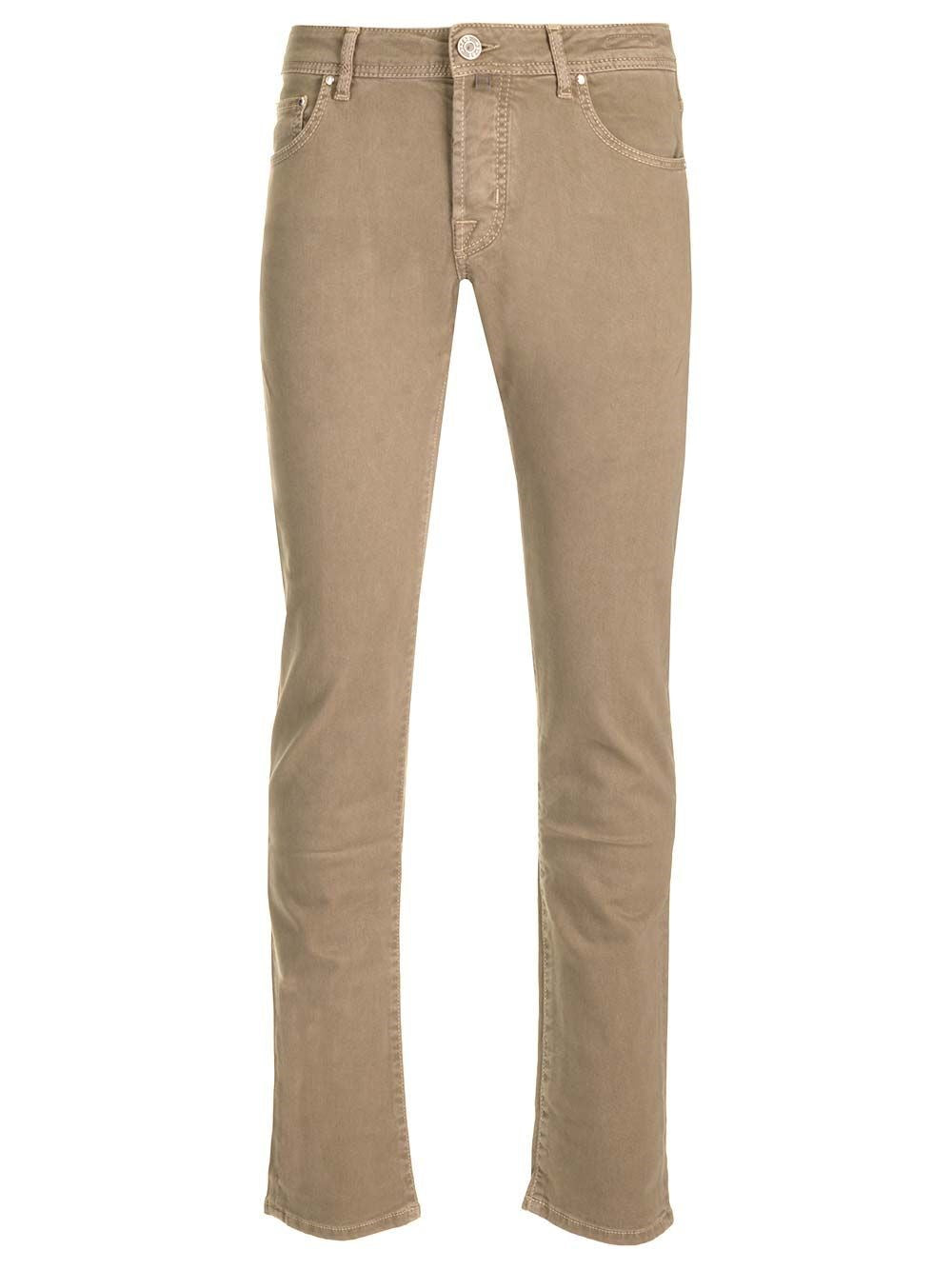 Jacob Cohen “Nick Slim” Trousers In Stretch Cotton - Beige