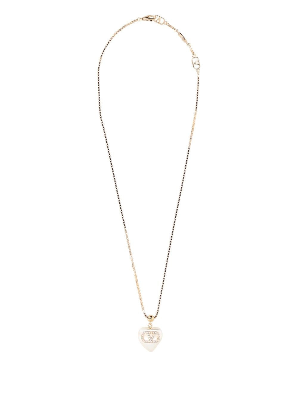 Valentino Garavani Vlogo Signature Heart Pendant Necklace - Gold