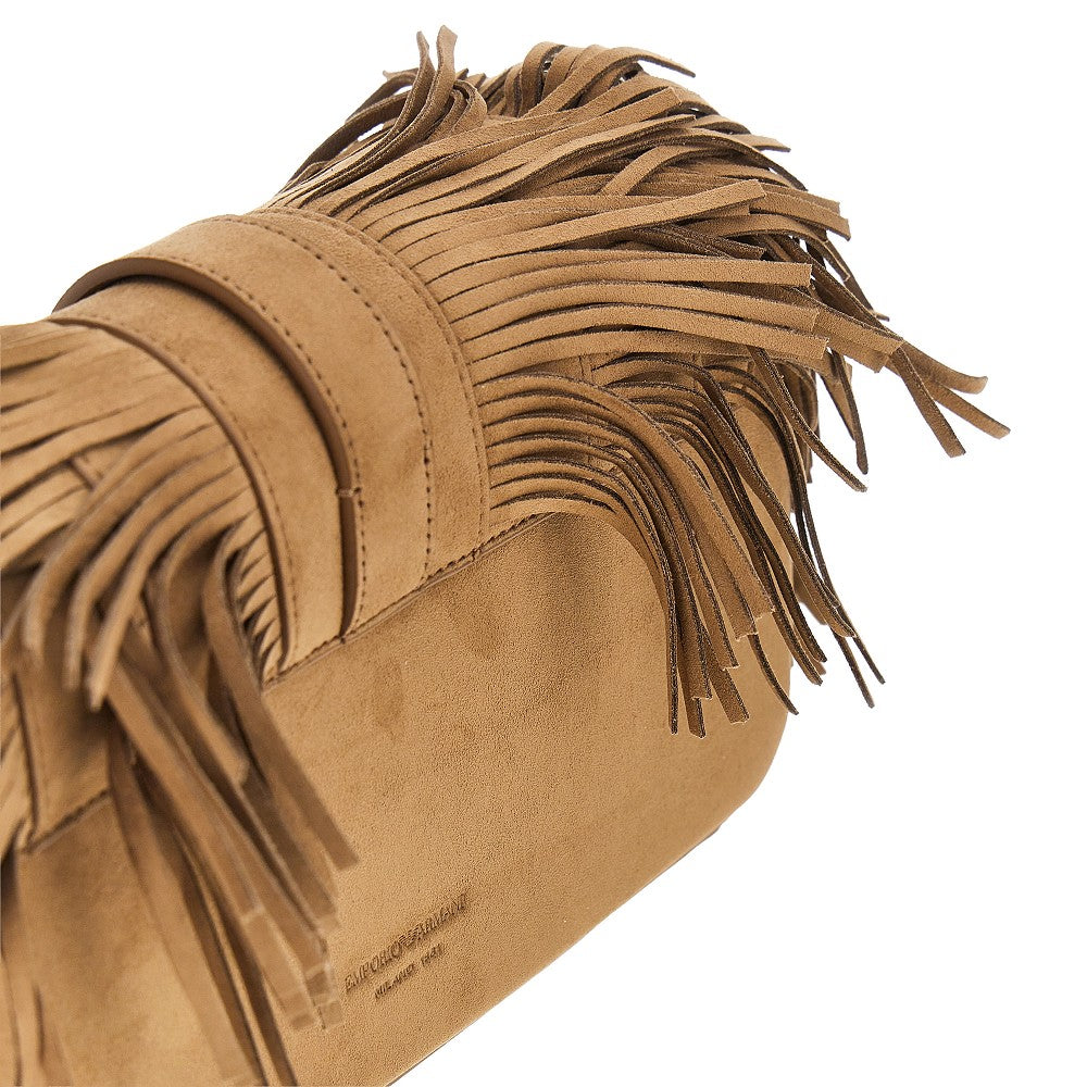 EMPORIO ARMANI Faux suede leather bag with fringes