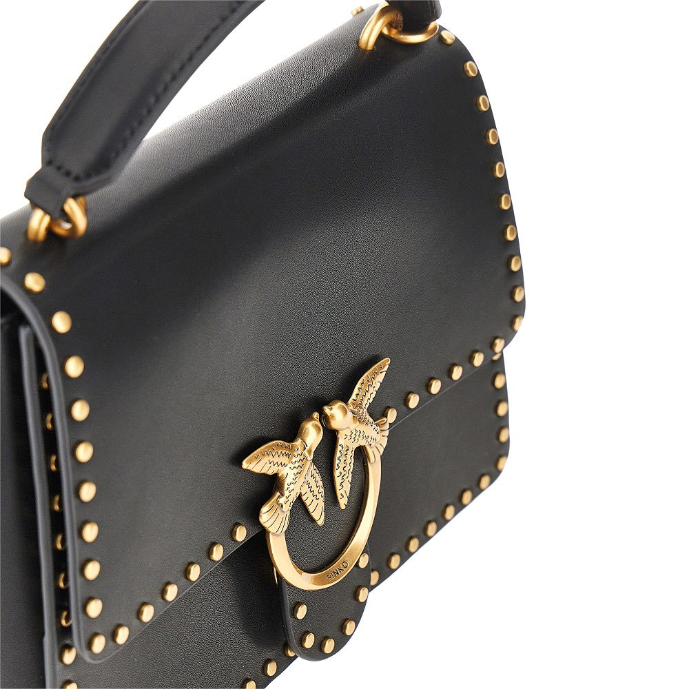 PINKO Leather bag with Love Birds buckle
