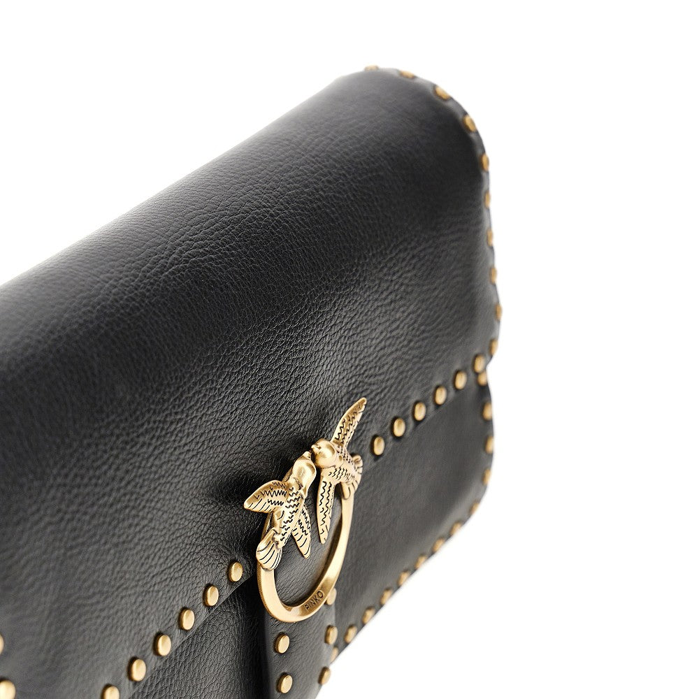 PINKO Love One Slouchy' leather bag with studs