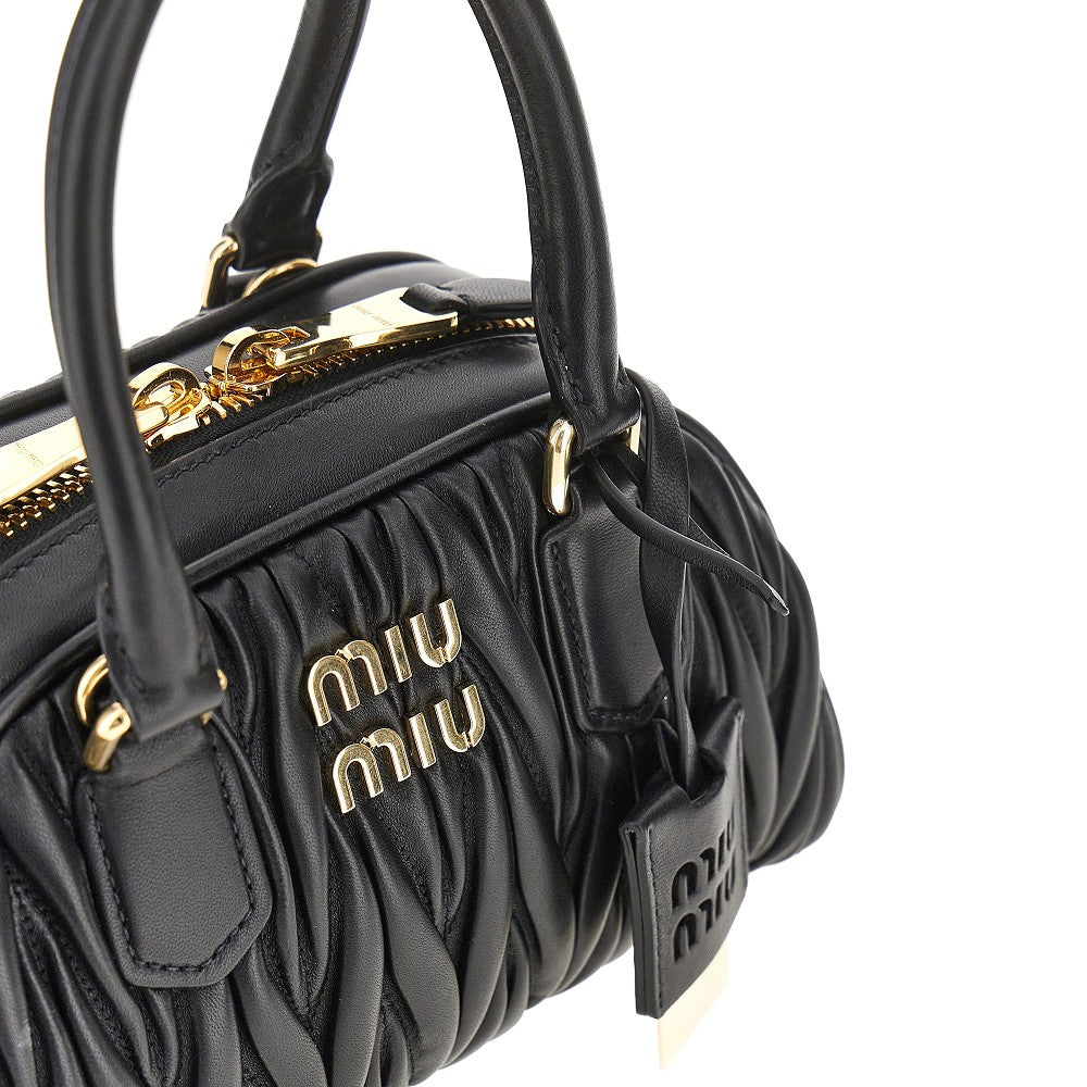 MIU MIU Matelassé nappa leather 'Arcadie' bowling bag
