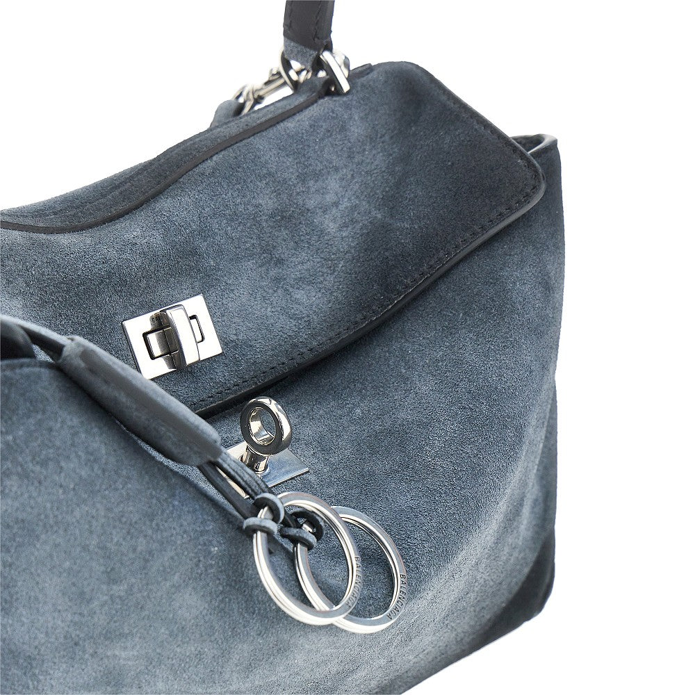 BALENCIAGA Waxed suede leather small 'Rodeo' bag