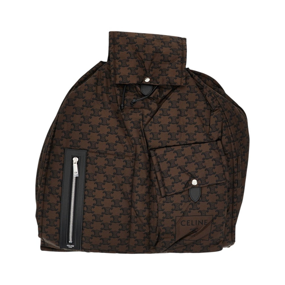 CELINE Triomphe print padded nylon backpack