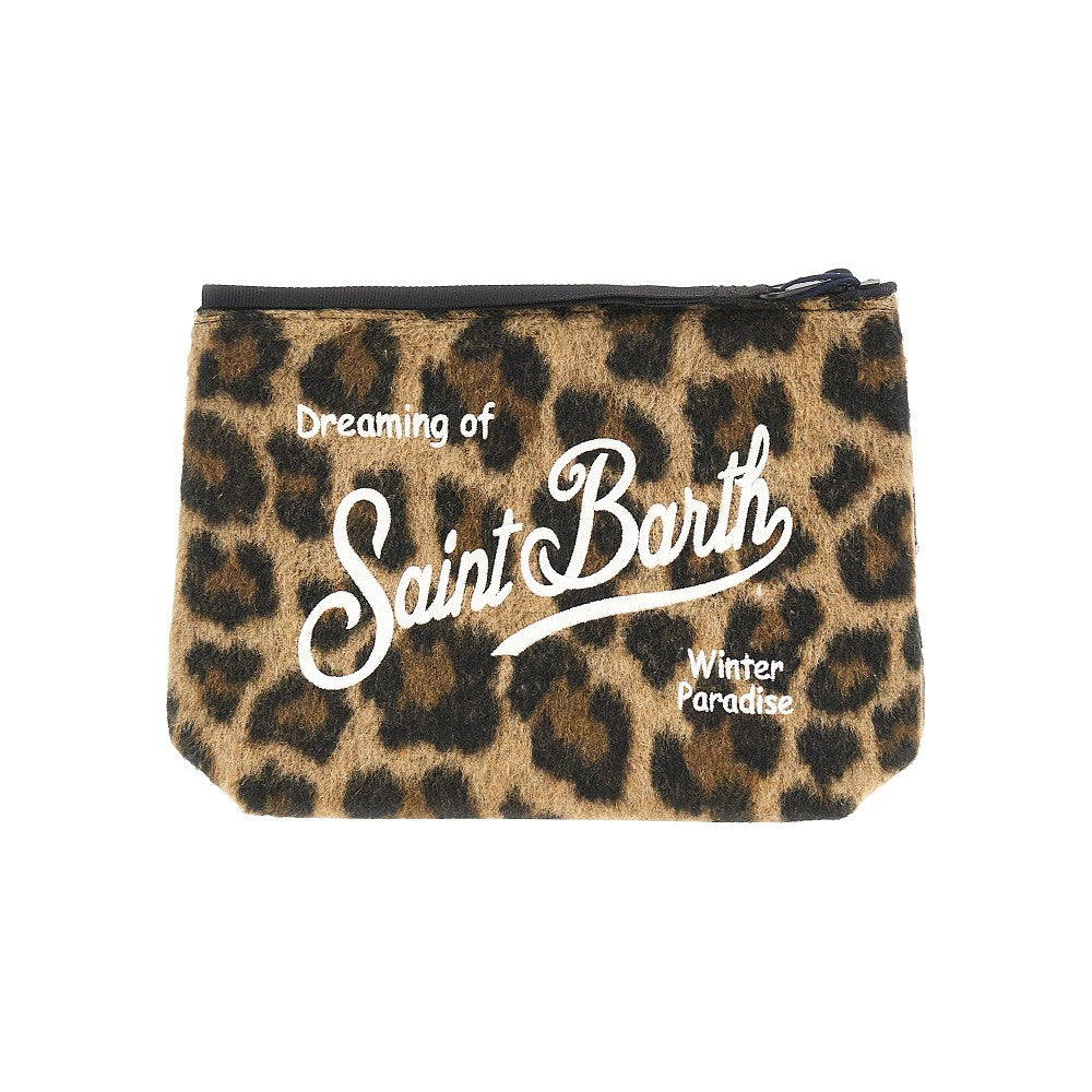 MC2 Saint Barth 'Aline' leopard felt pouch