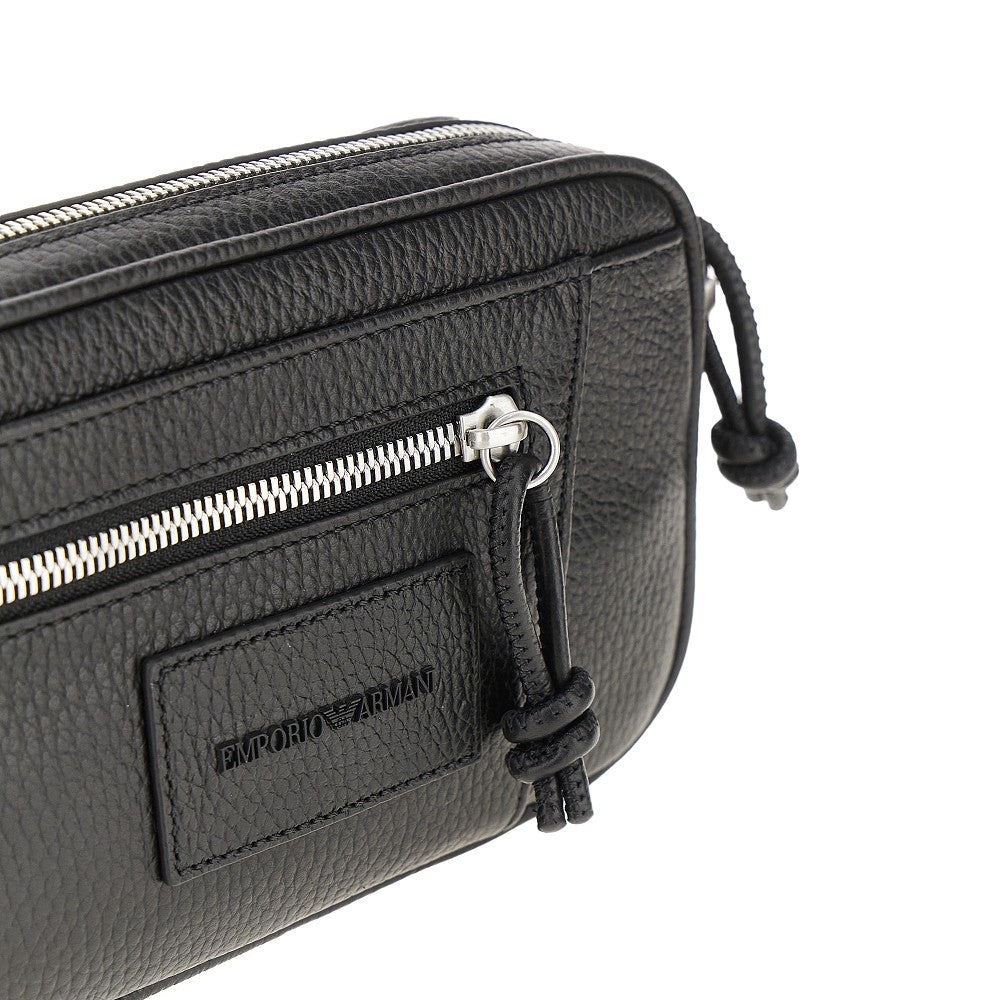 EMPORIO ARMANI Grained leather pouch