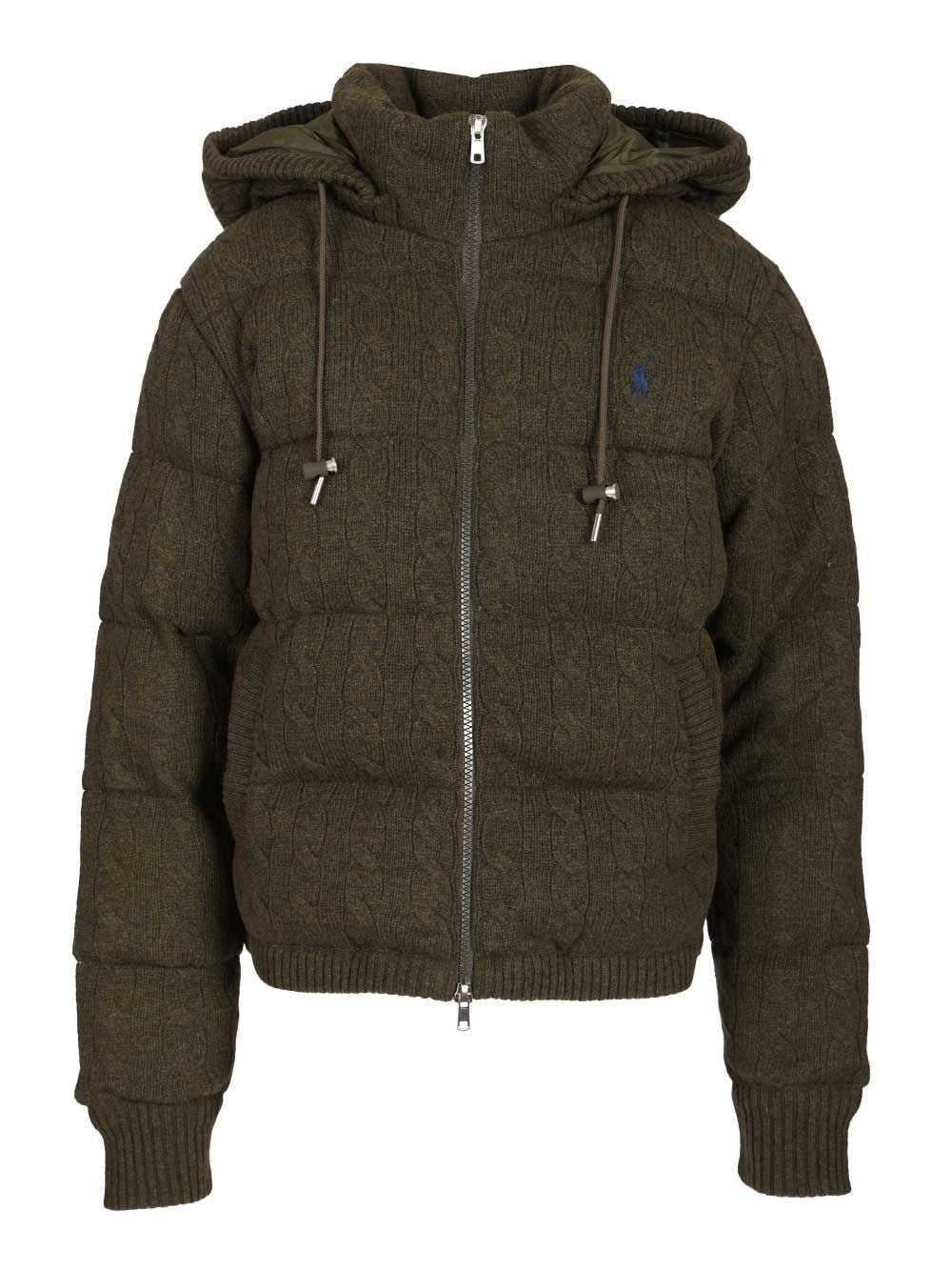Polo Ralph Lauren Cashmere And Wool Down Jacket - Green