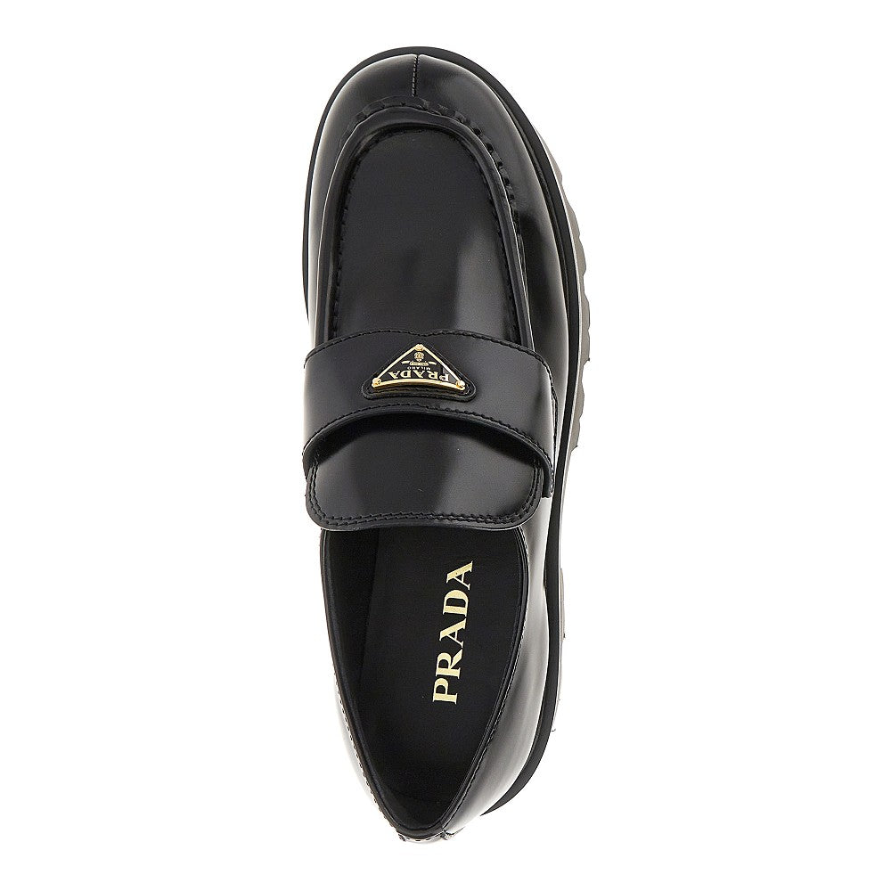 PRADA Leather loafers with lug sole