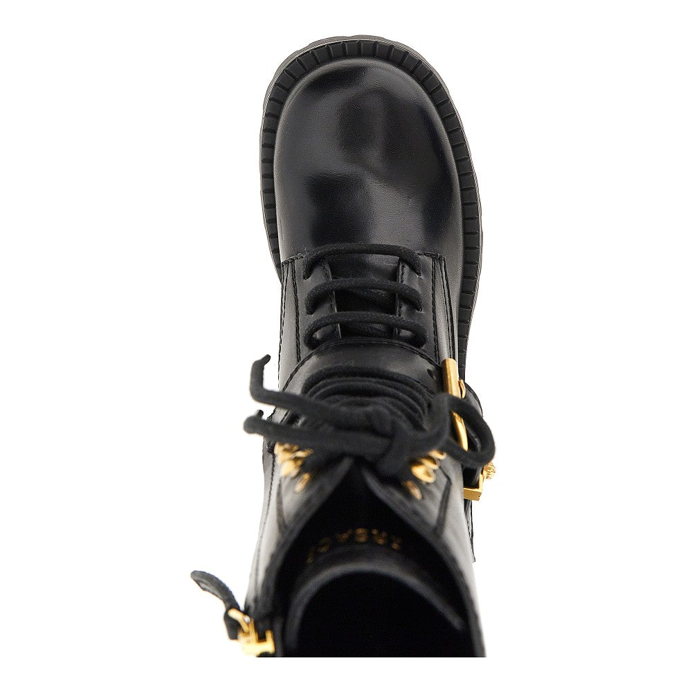 VERSACE Leather boots with Medusa detail