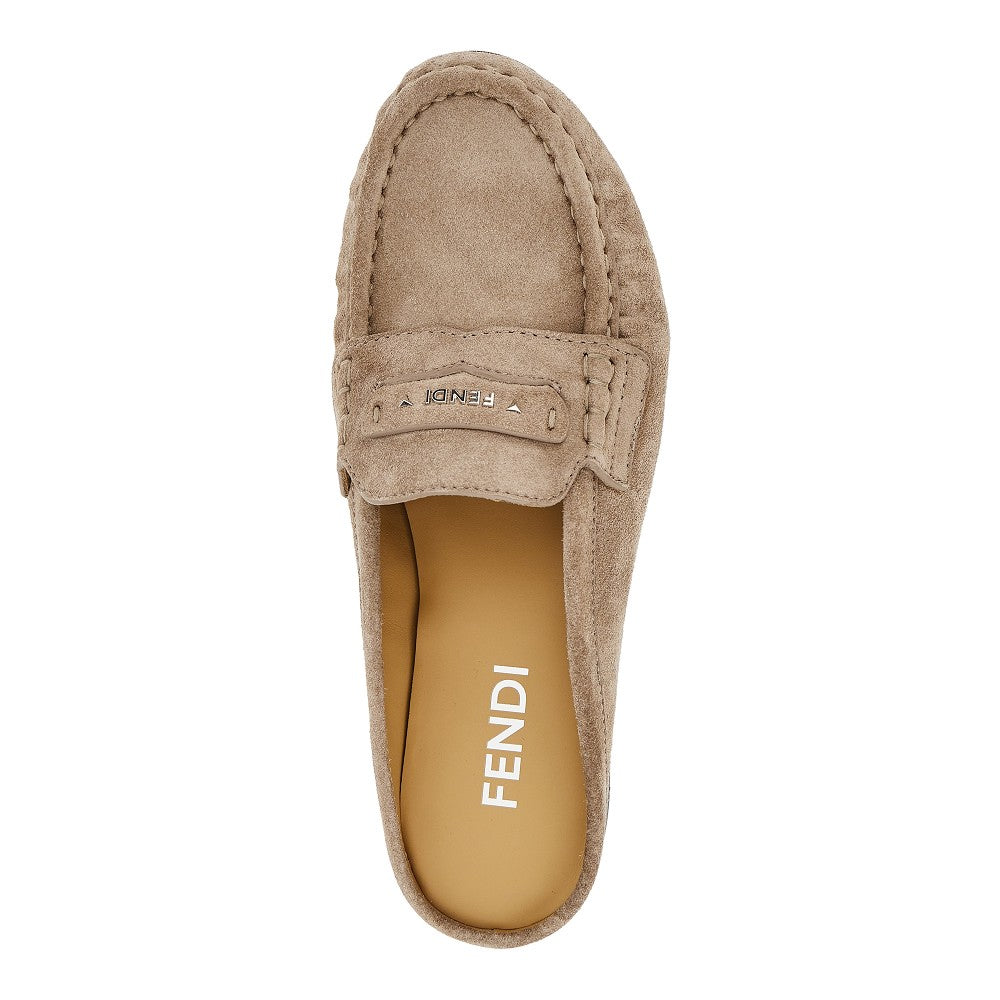 FENDI Fendi Scrunch' suede leather sabot