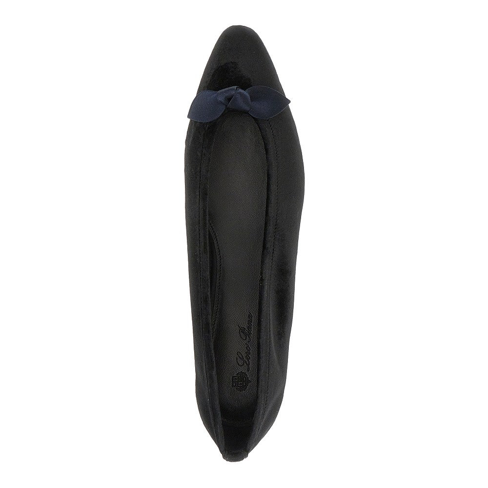 LORO PIANA 'Primula' velvet ballerinas with bow