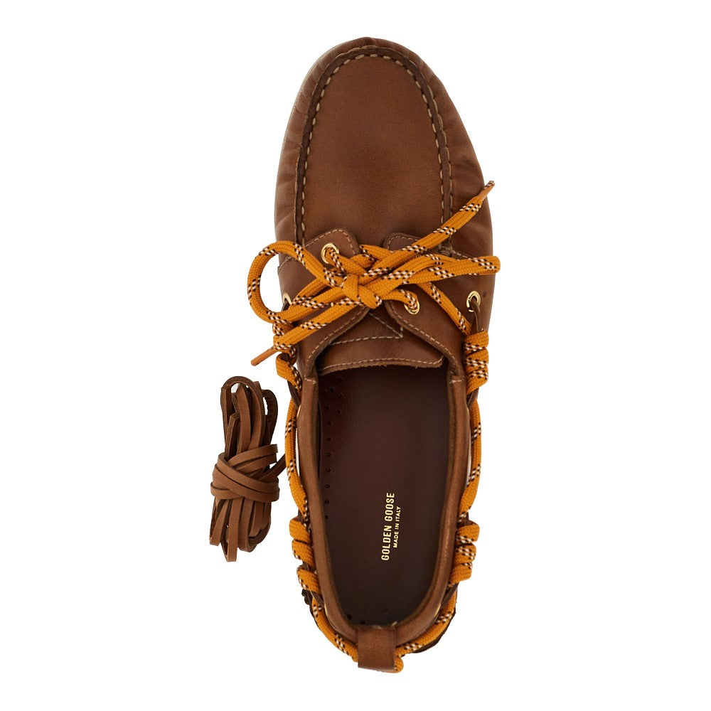 GOLDEN GOOSE Leather boat shoes