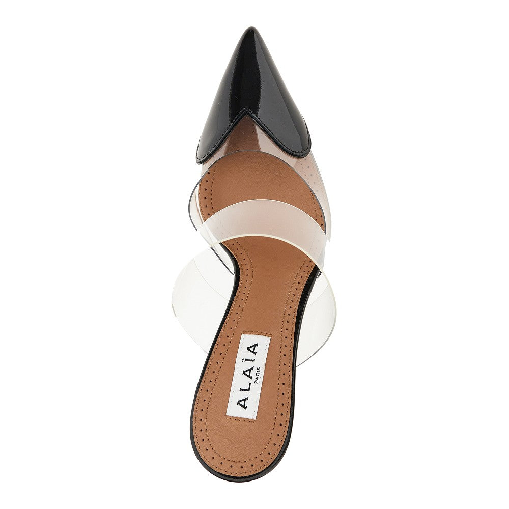 ALAIA PVC and leather 'Le Coeur' wedge mules