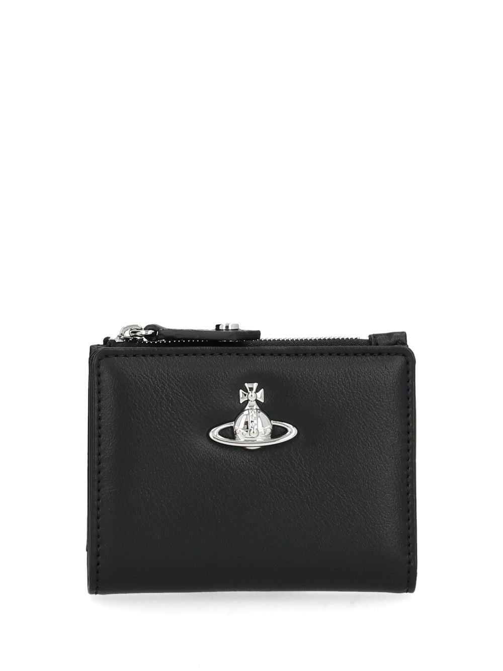 Vivienne Westwood Slim Card Holder With Flap - Black