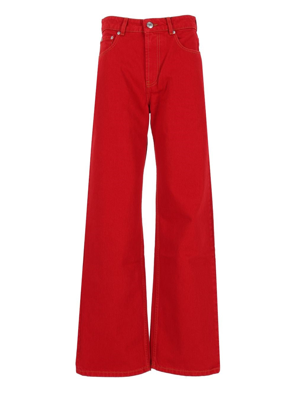 Ami Straight Leg Jeans - Red