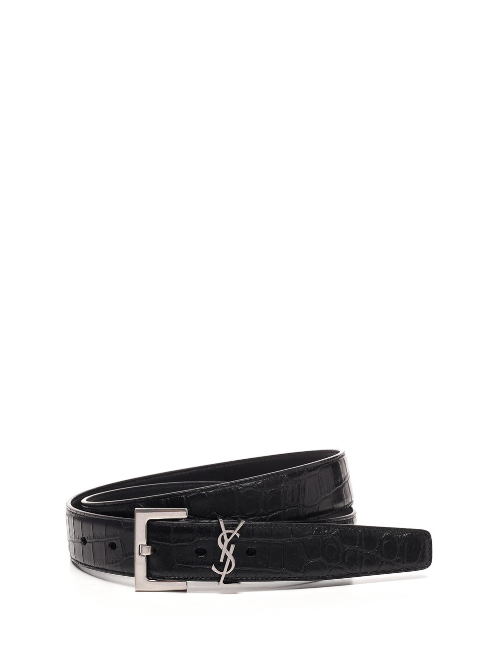 Saint Laurent "Cassandre" Printed Belt - Black