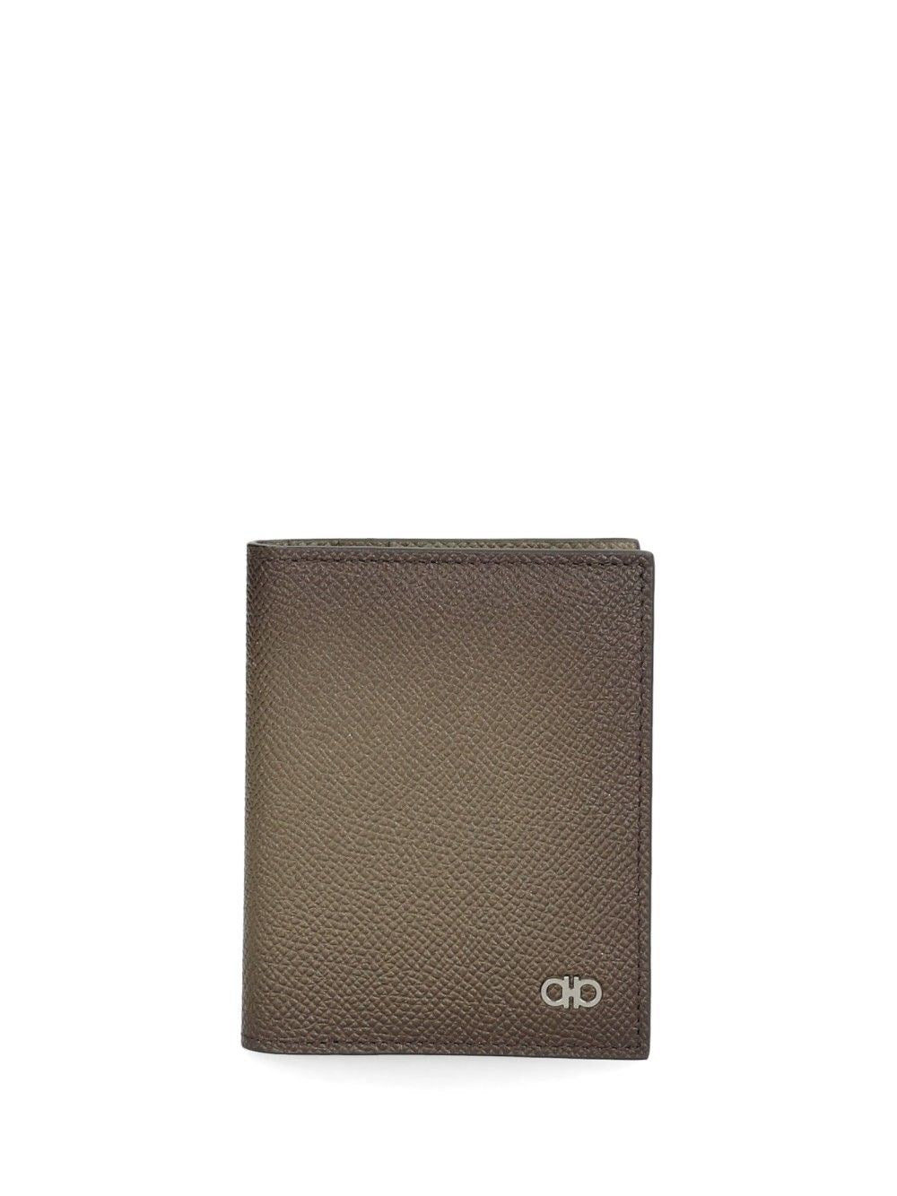 Ferragamo "Gancini" Micro Credit Card Holder - Brown
