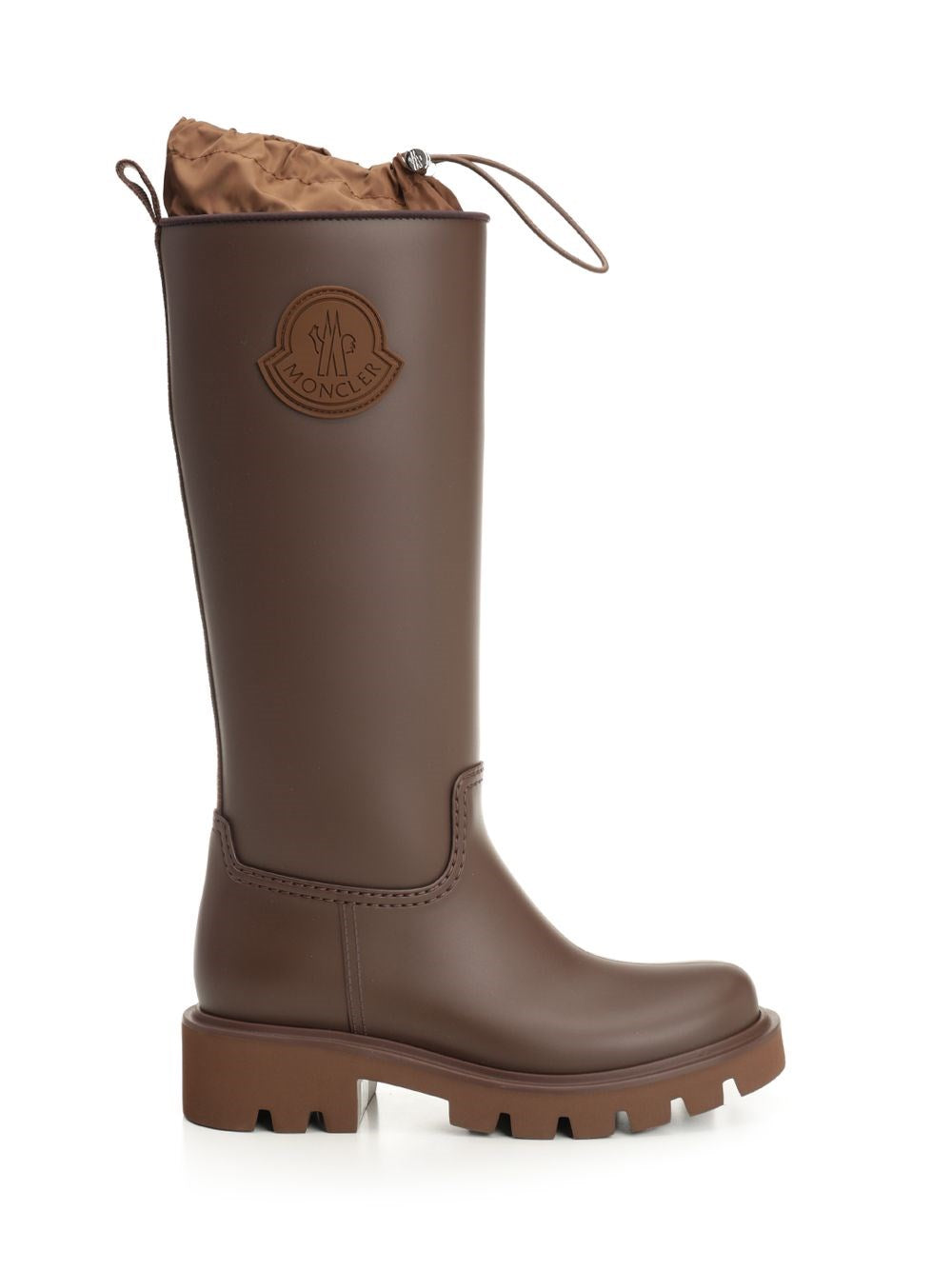 Moncler "Kickstream" Tall Rain Boots - Brown