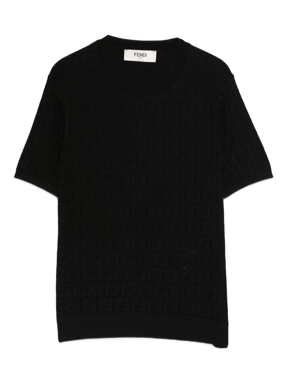 Fendi Cotton And Viscose Sweater Ff - Black