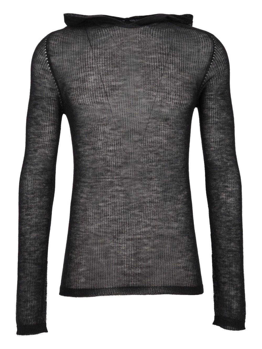Rick Owens Ribbed Cashmere Hoodie - Black