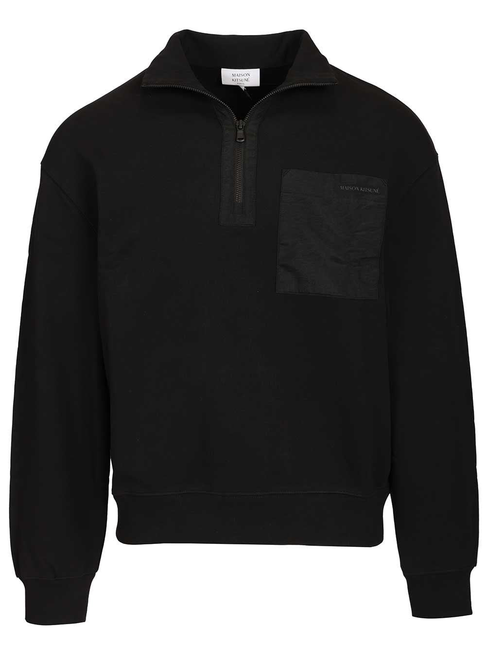 Maison Kitsuné Zip-Up Sweatshirt - Black