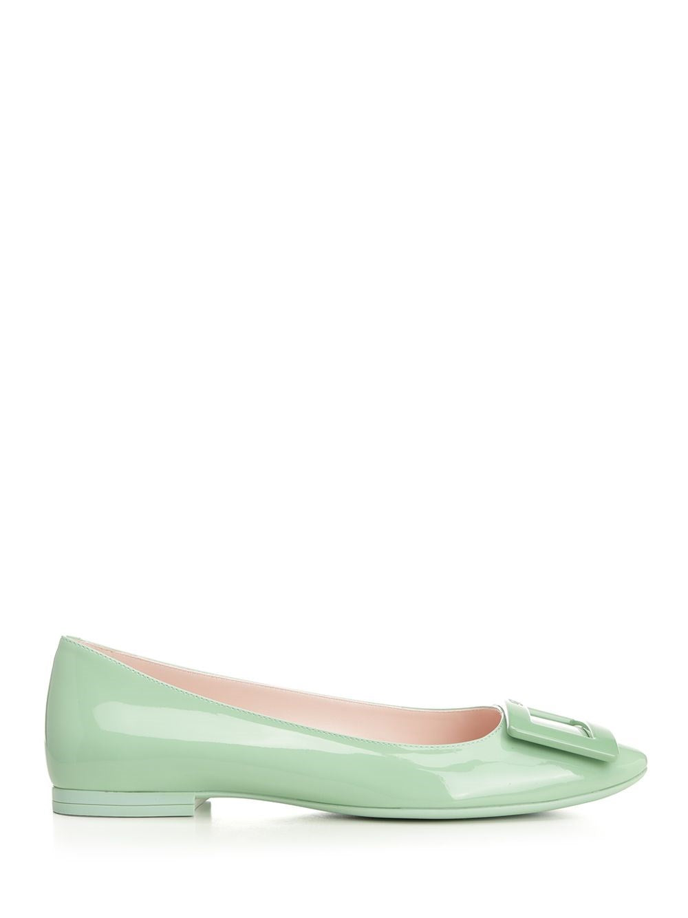 Roger Vivier Gommettine Patent Leather Ballerinas - Green