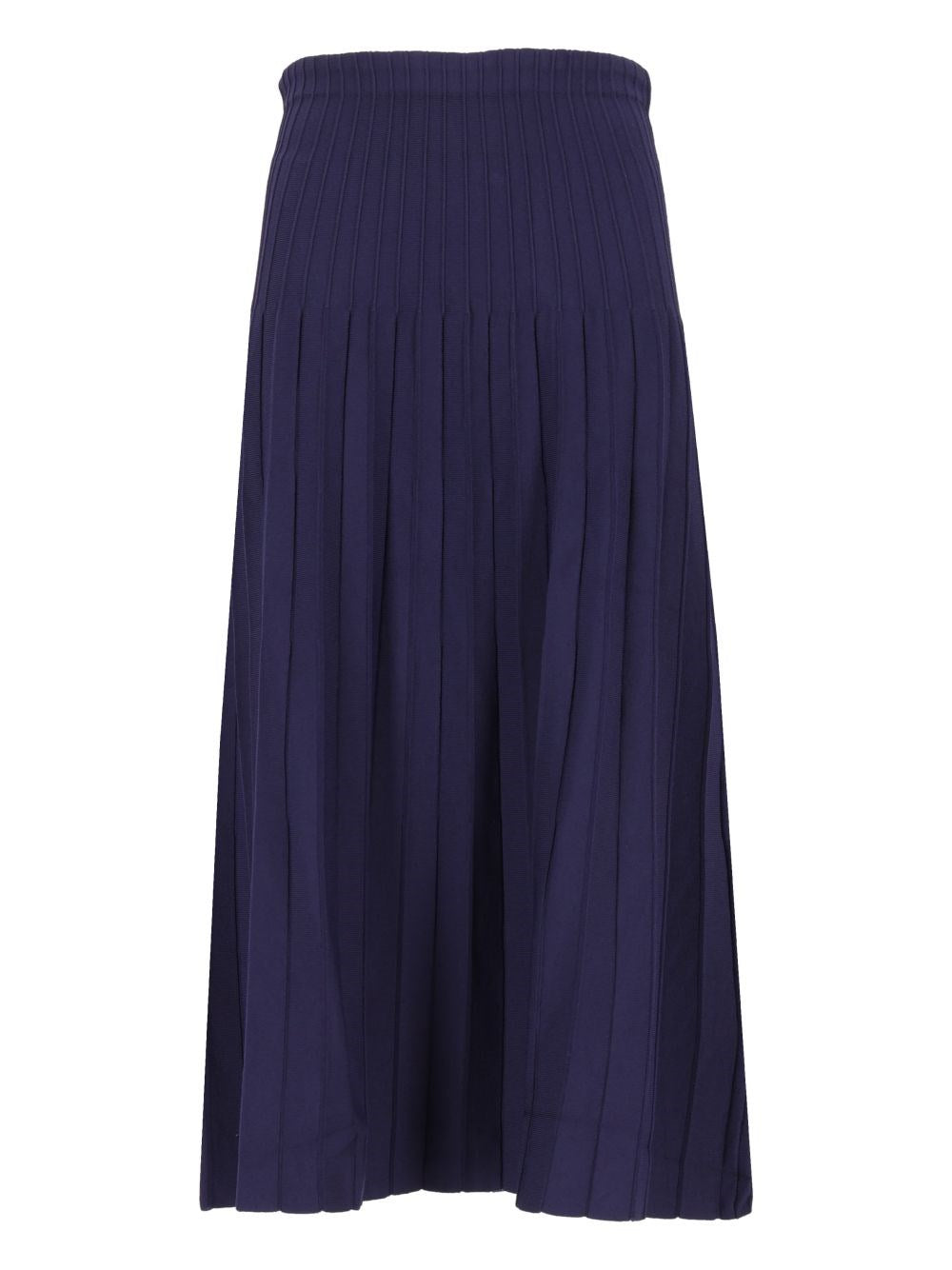 Staud "Lena" Pleated Midi Skirt - Blue