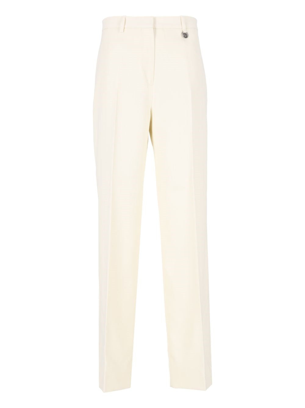 Burberry Fine Striped Wool Tailored Trousers - White