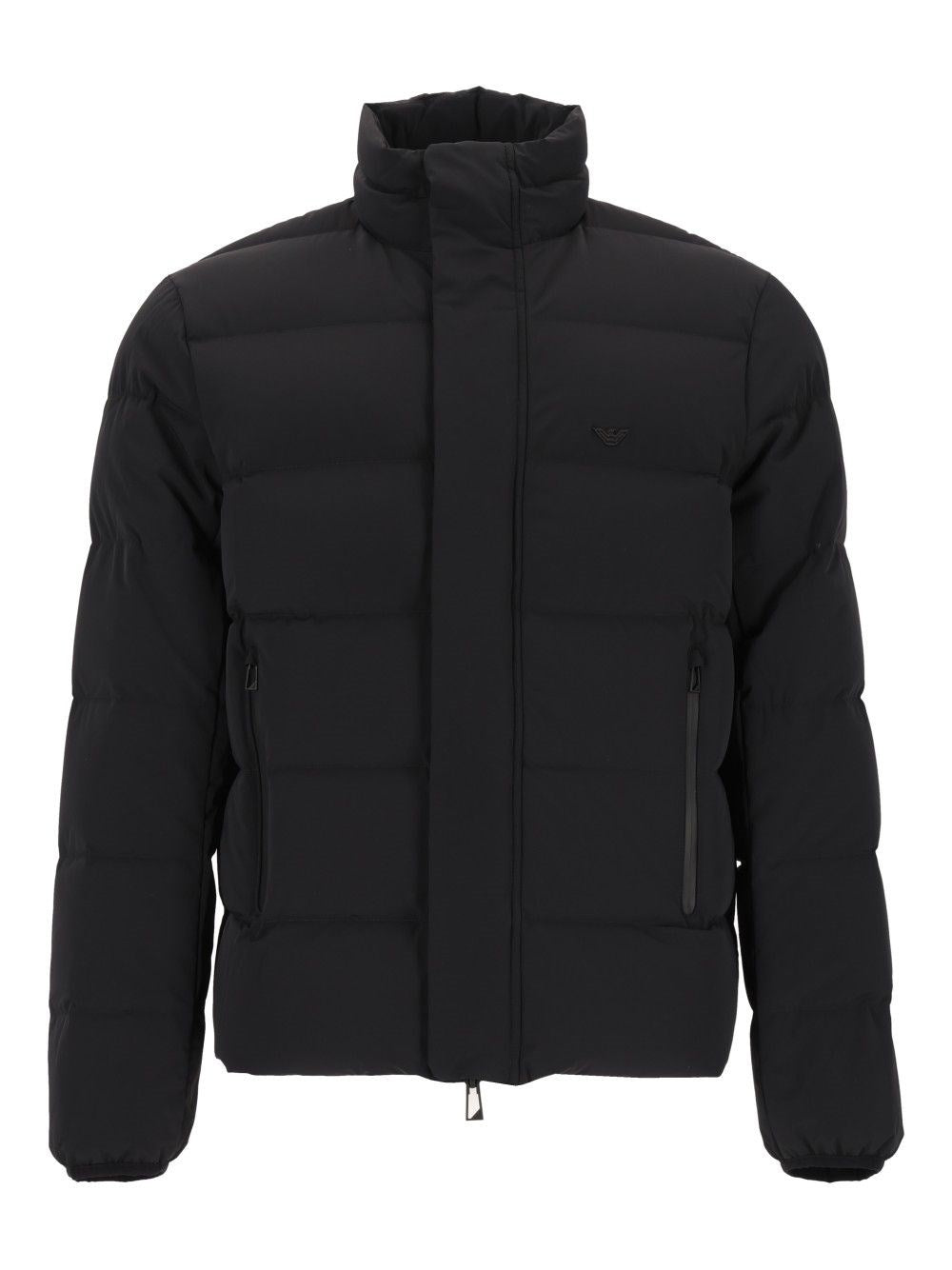 Emporio Armani Water-Repellent Quilted Down Jacket - Black