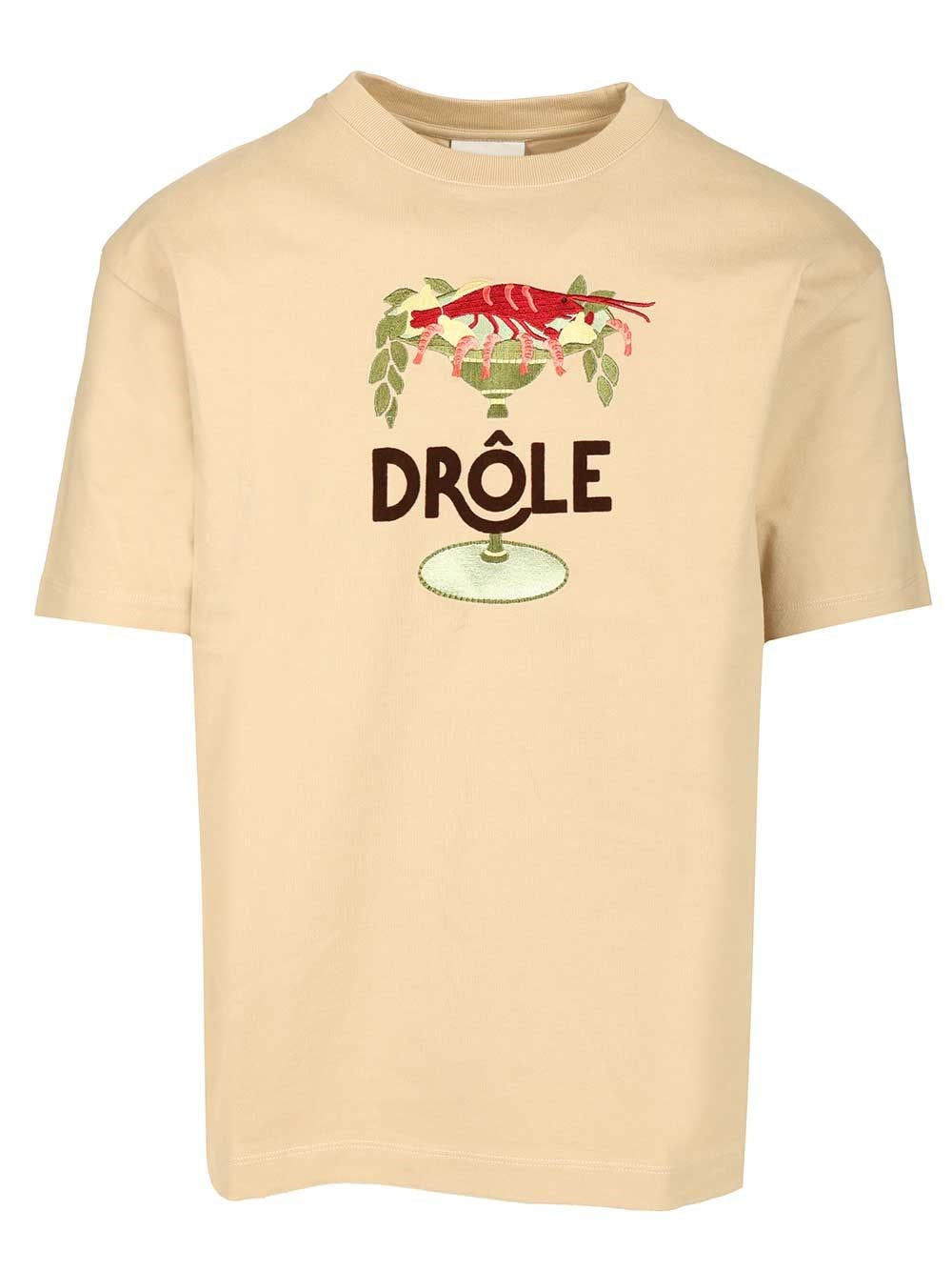 Drole De Monsieur "Lobster Cup" T-Shirt - Beige