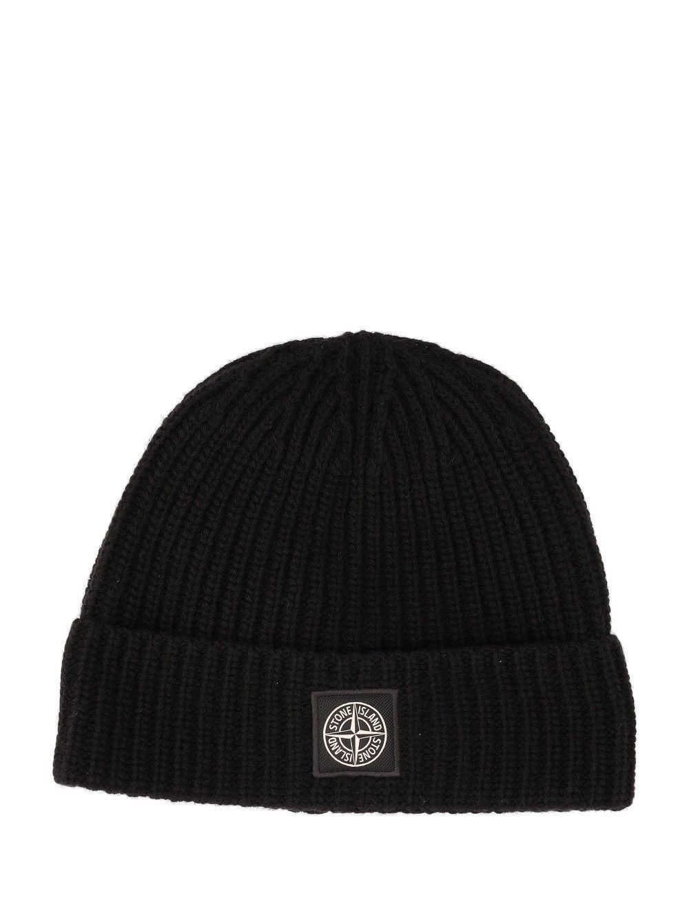 Stone Island Wool Beanie Geelong Rws - Black