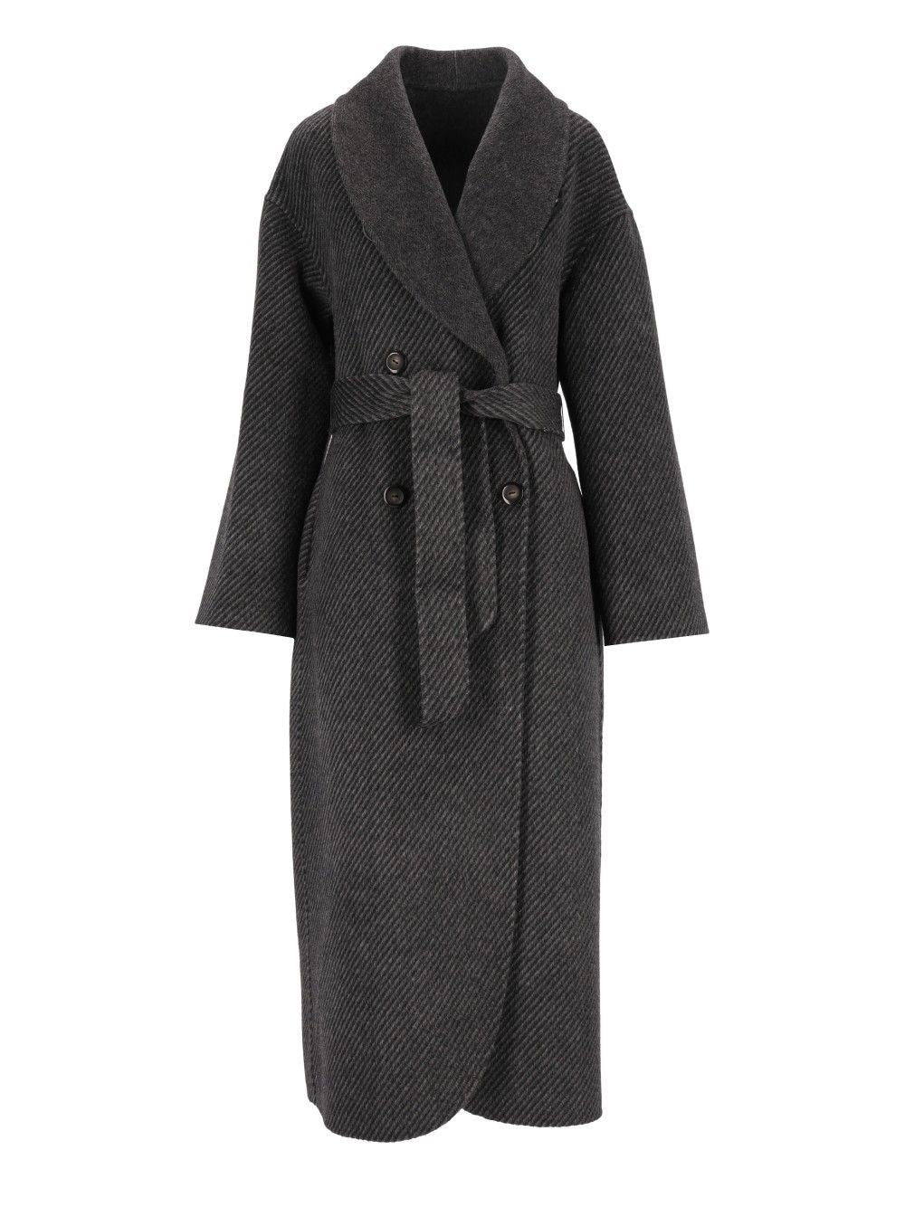 Emporio Armani Double-Breasted Coat - Grey