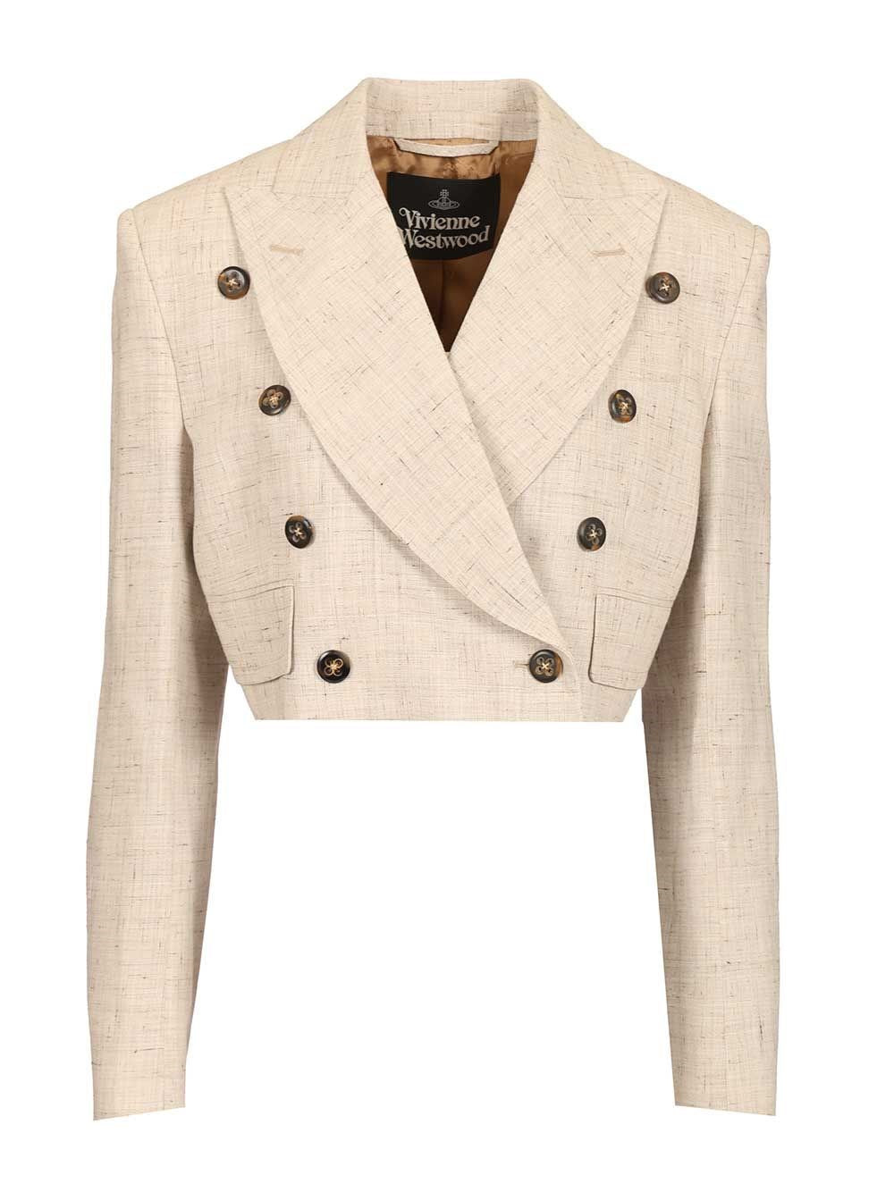 Vivienne Westwood Cropped Double-Breasted Blazer - Beige