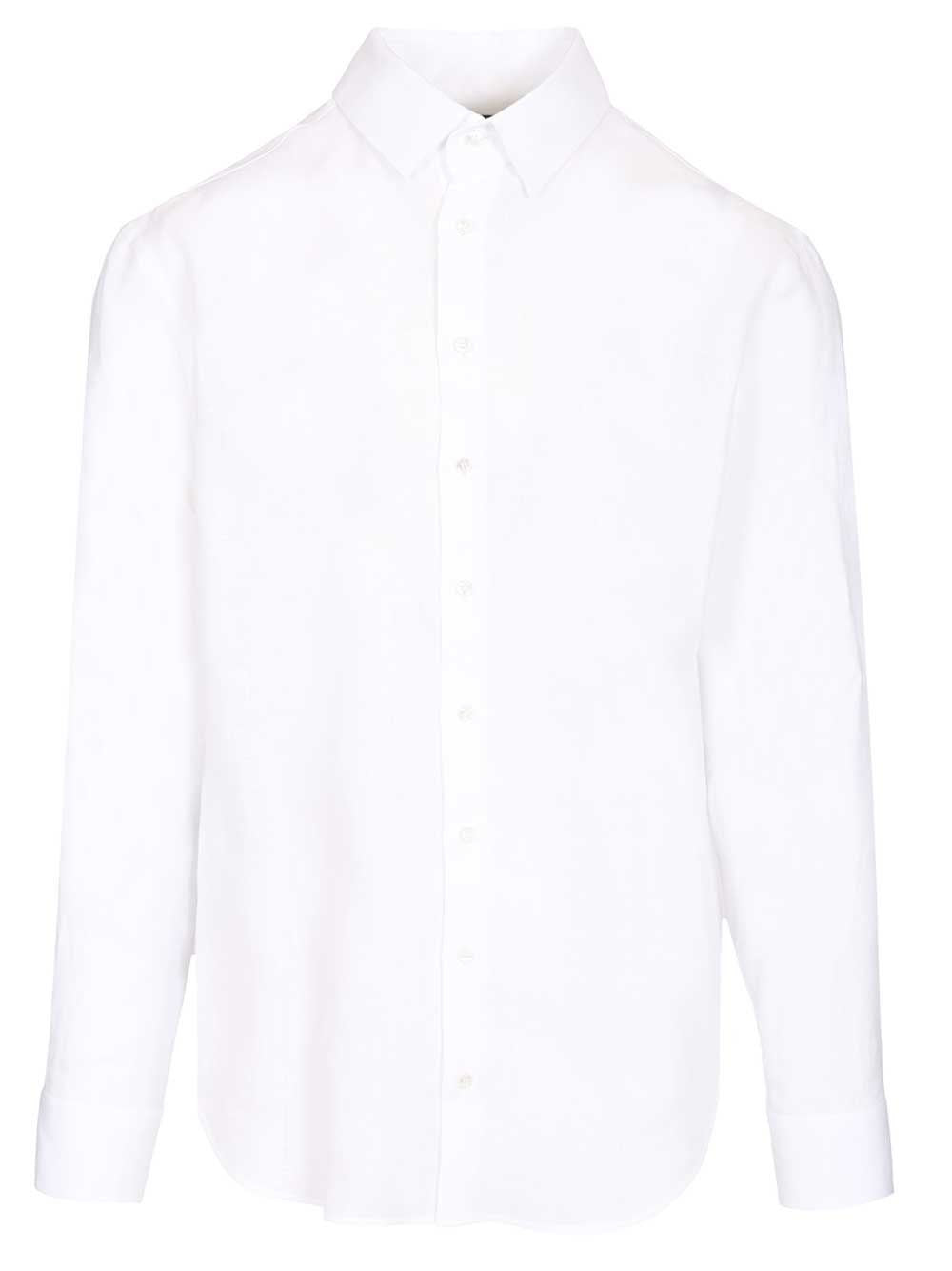 Giorgio Armani Classic Linen Shirt - White