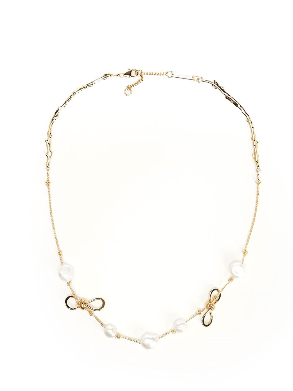 Marni Necklace With Knots And Pearls - Gold