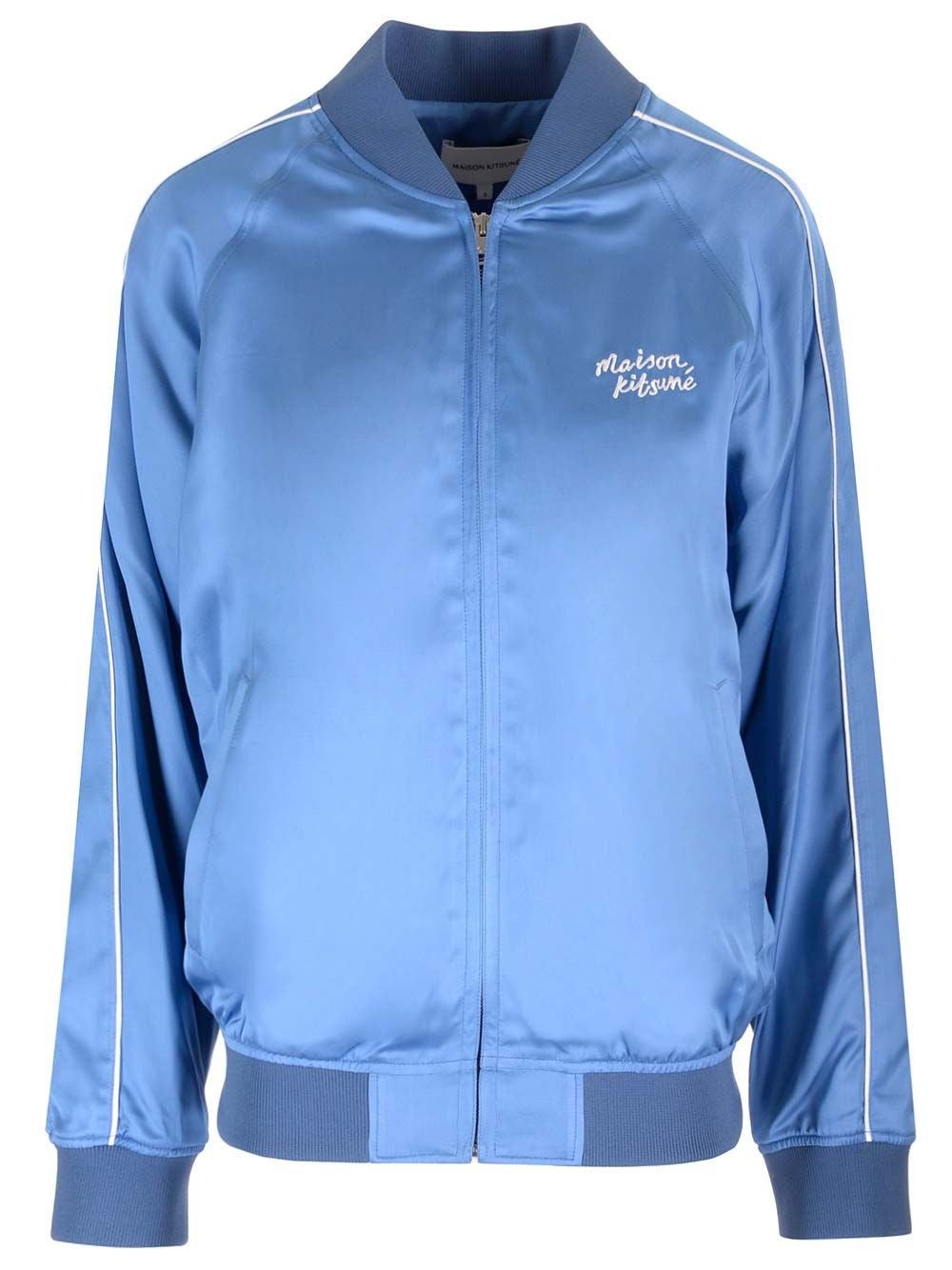 Maison Kitsuné Varsity Satin Jacket - Blue