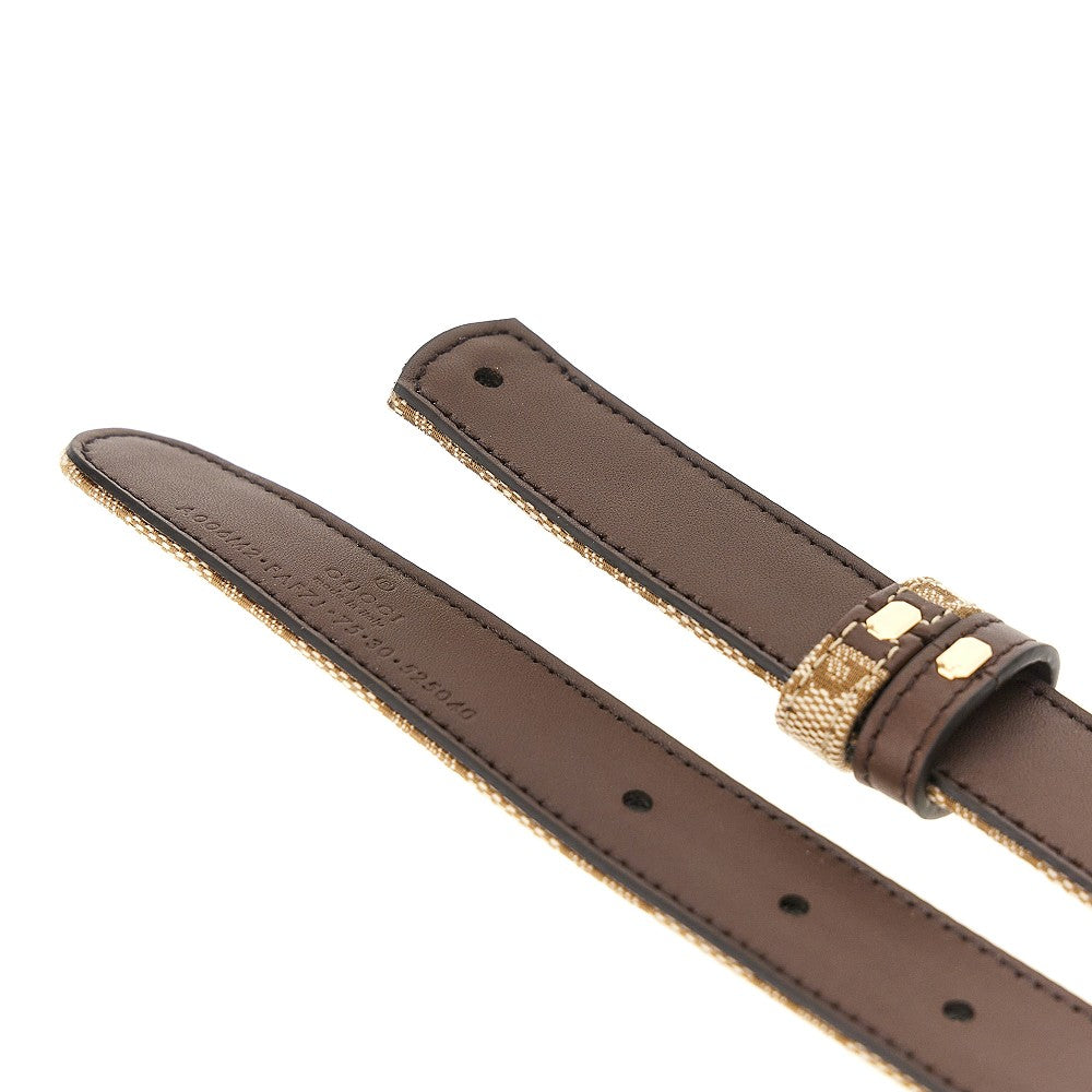 Gucci GG fabric and leather reversible belt