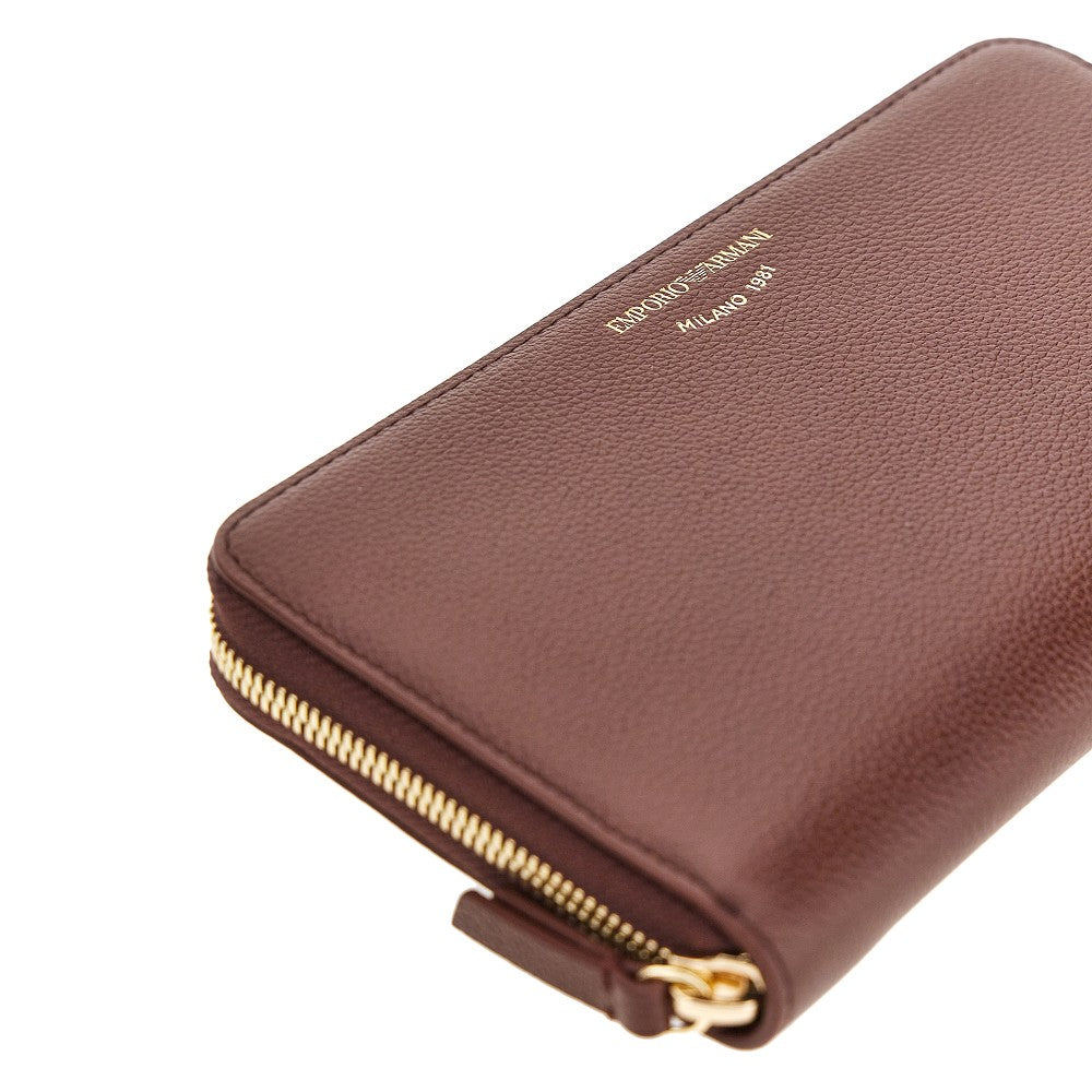 EMPORIO ARMANI Grained leather zip-around wallet
