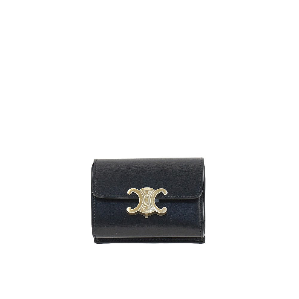 CELINE 'Triomphe' leather compact wallet