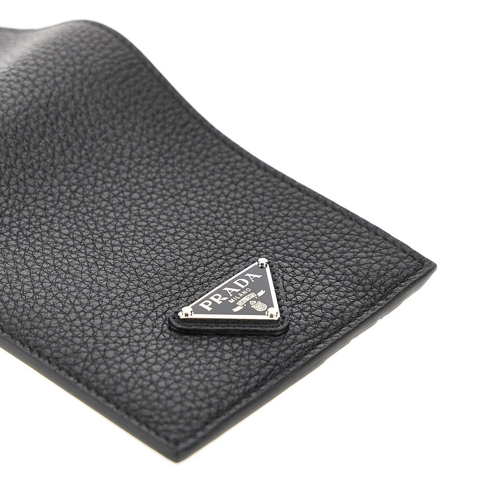 PRADA Grained leather bi-fold wallet