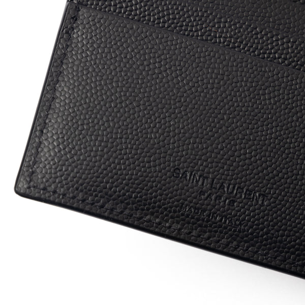 SAINT LAURENT Grain de Poudre leather bi-fold wallet