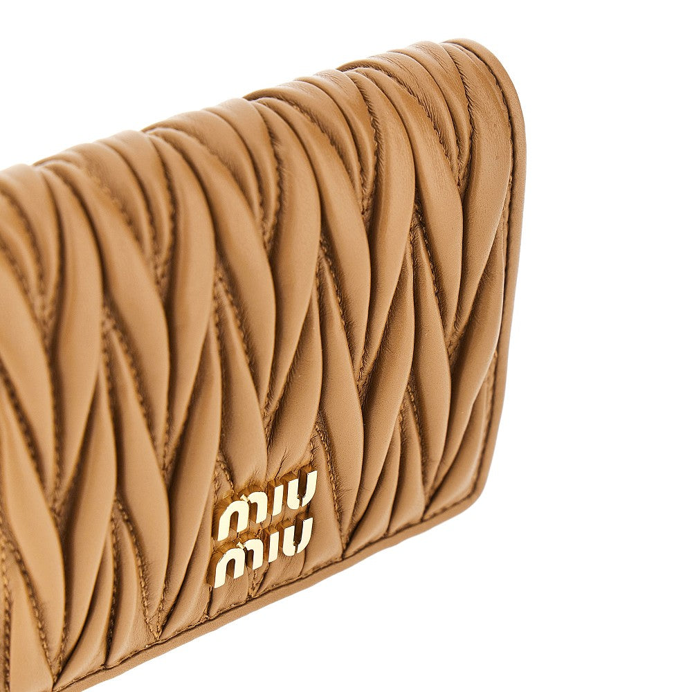 MIU MIU Matelassé nappa leather bi-fold wallet