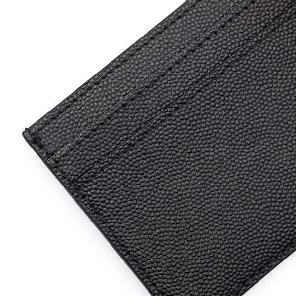 Saint Laurent Grain de Poudre leather cardholder