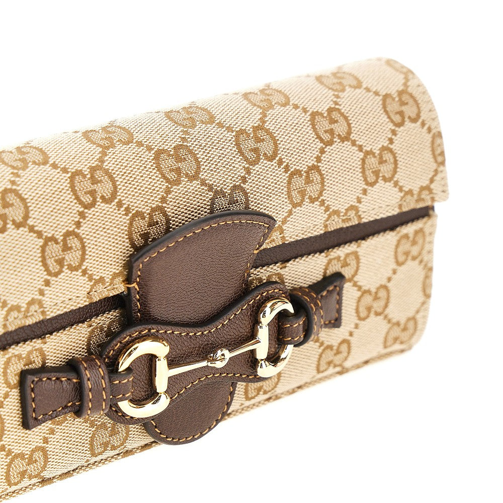 Gucci GG canvas clutch with Horsebit detail