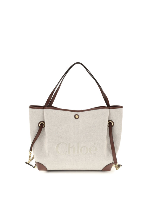 Chloé Clover Tote Bag in canvas - Crafty Brown