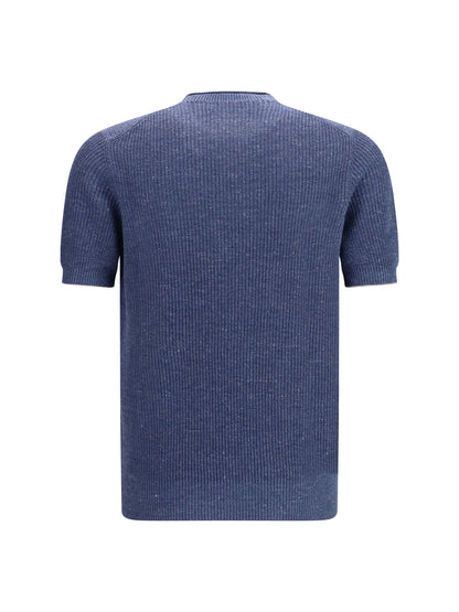 BRUNELLO CUCINELLI Cotton and linen knit T-Shirt